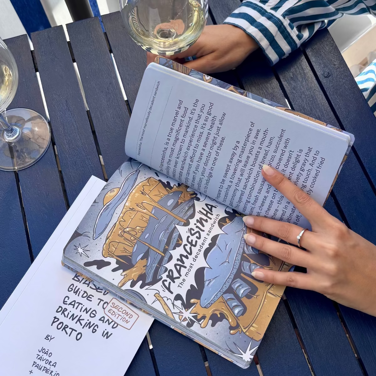 The Petiscos Book open in the Francesinha Section